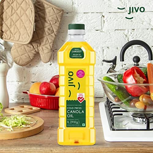 Jivo Canola Cold Press Edible Oil 1 Litre Extra light Olive Oil 1 Litre | Pack of 2 Recommended by Indian Medical Association