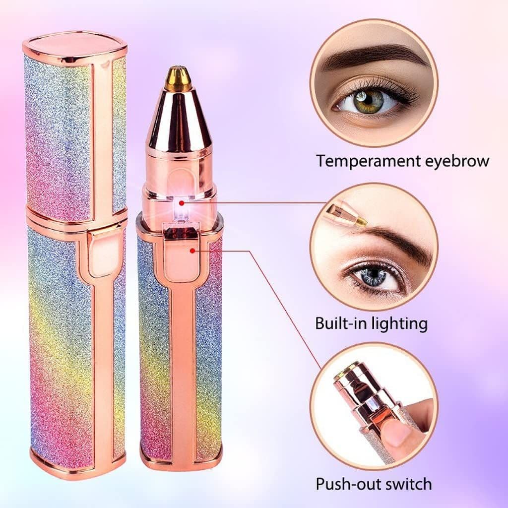 Hair Removal Electric Trimmer with Light | Eyebrow Trimmer &amp; Epilator For Women | Trimmer &amp; Shaver, Facial, Nose, Forehead, Upper head, Hair Remover Eyebrow Threading Kit -Multicolour