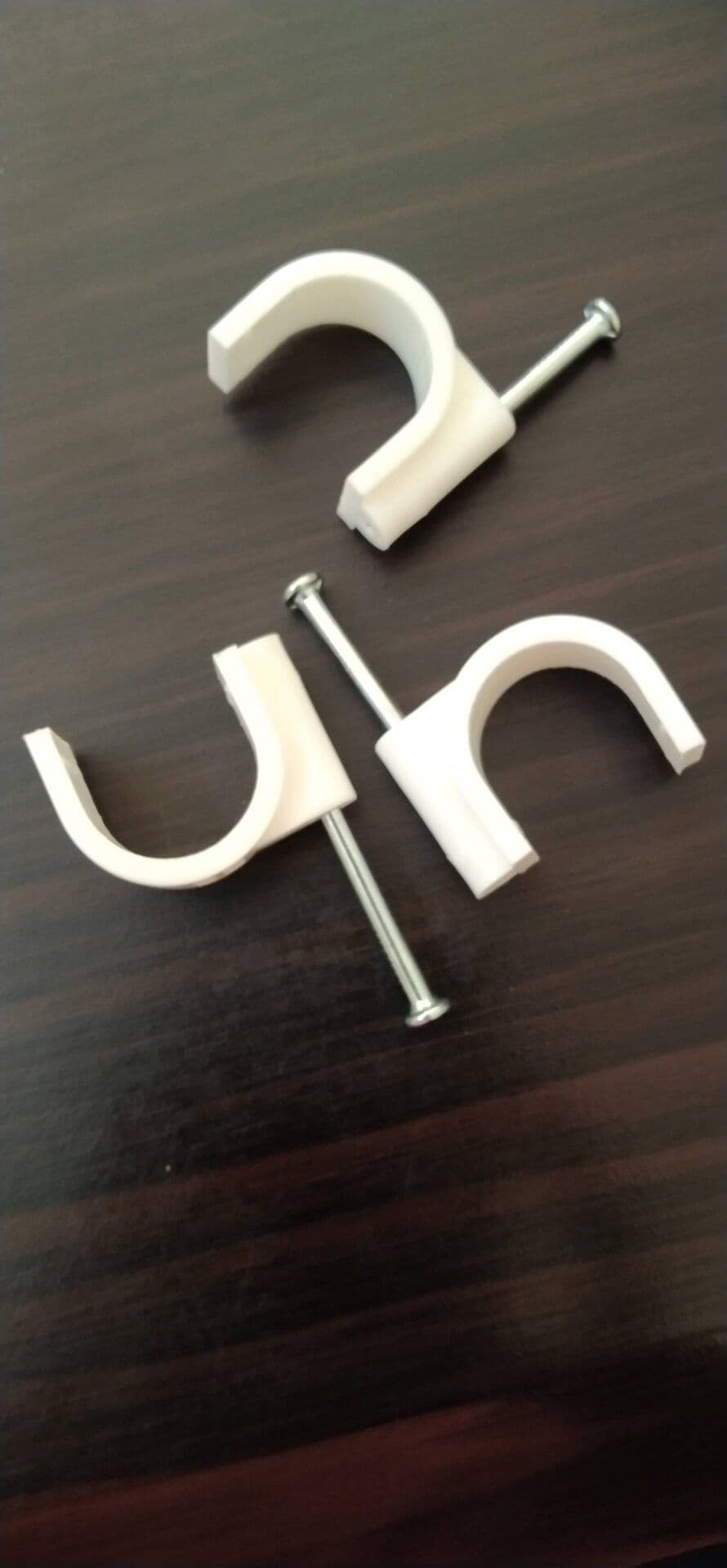 Circle Cable Clips with Metal Nails - Pack of 200 pcs (White) (6MM)