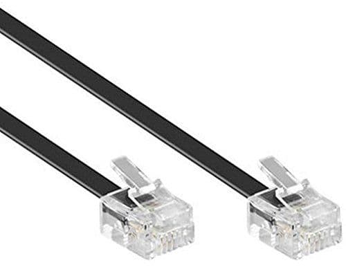 6P2C RJ11 Telephone Extension Fax Modem Cable Line 2 meter Length Black pack of 1 pics