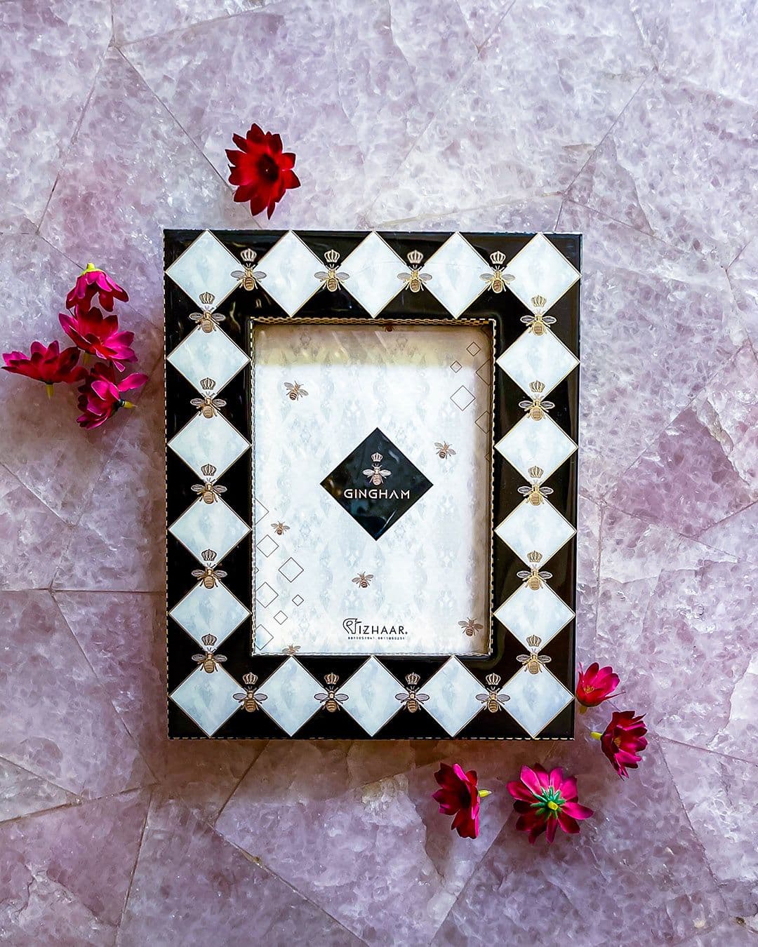 Gingham Bee Photo Frame