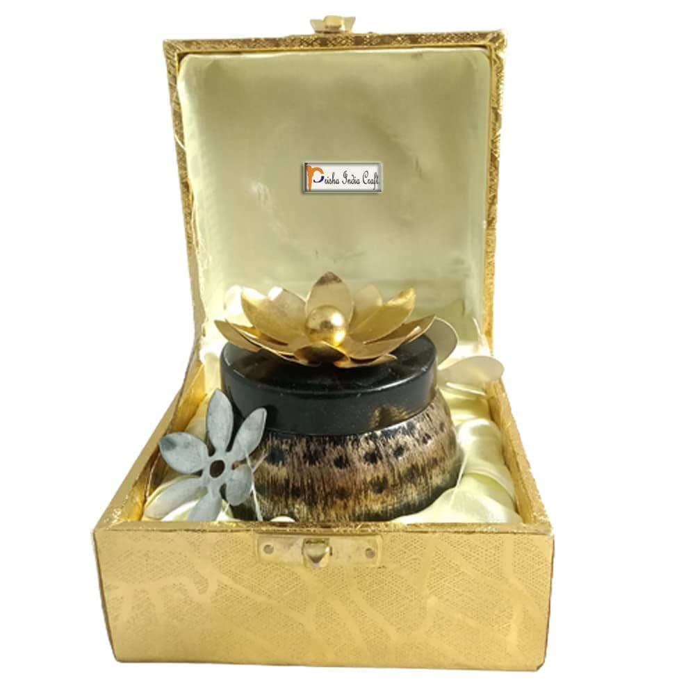 Prisha India Craft Designer Dry Fruit Container Decorative Serving Bowls, Metal, Height 3" Inch, with Designer Box