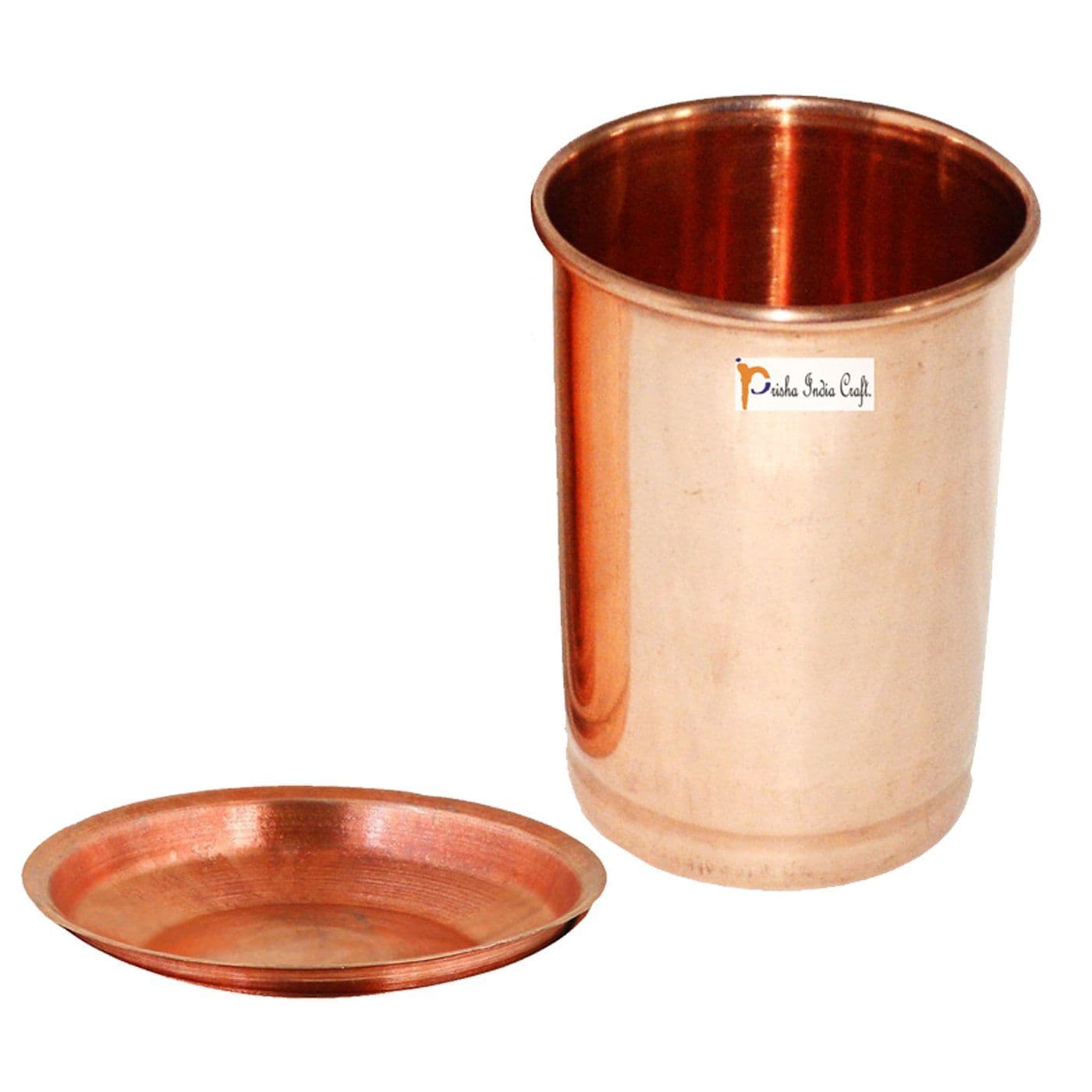 Prisha India Craft Pure Copper Glass Tumbler, Capacity 320 ML