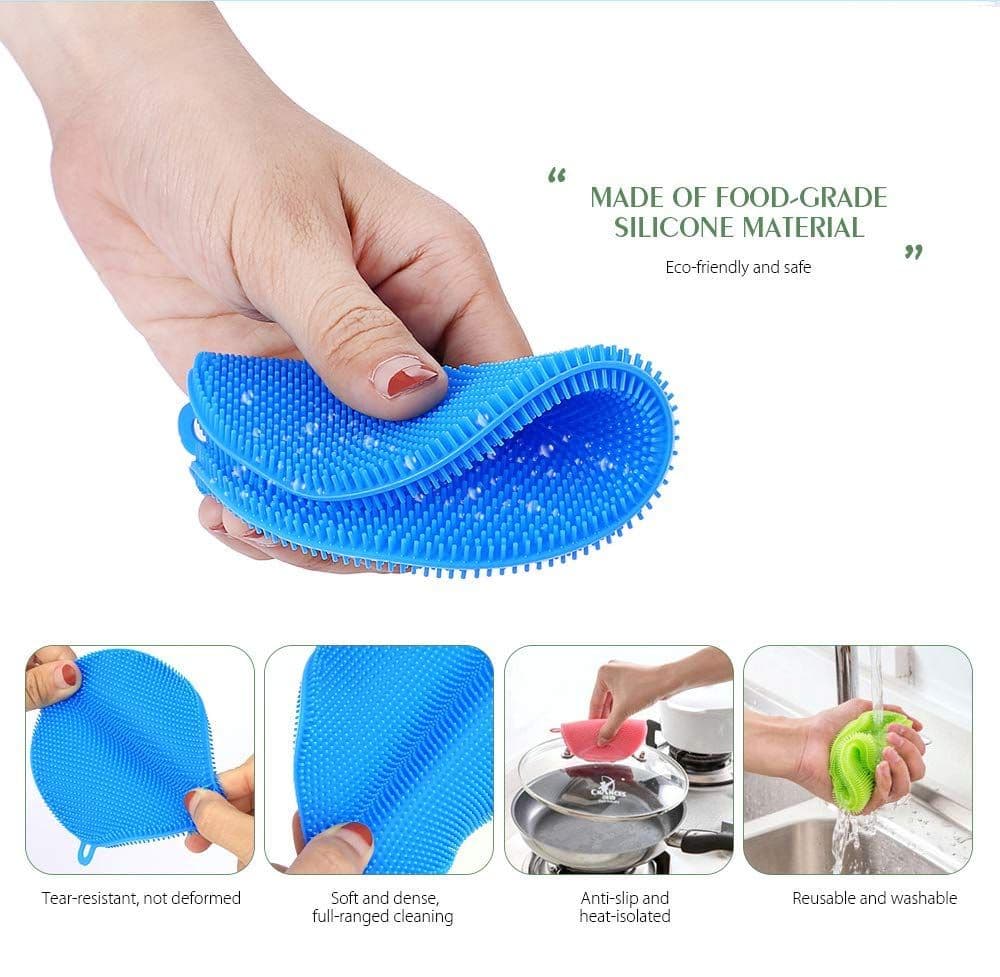Silicone Cleaning Scrubber Sponge | Slicone Scrubber for Dishwashing