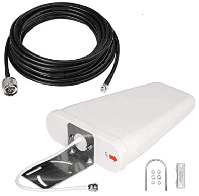 LPDA Antenna with LMR400 Coaxial White Cable SMA Male to N Male Plug RF Connectors | 10 Meters