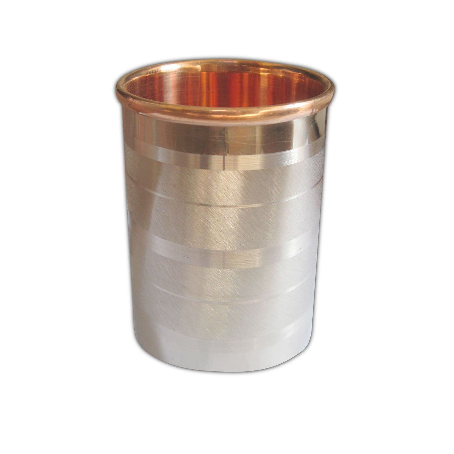 Prisha India Craft Luxury Design Steel Copper Glass Tumbler, Drinkware &amp; Serveware Set, Capacity 250 ML