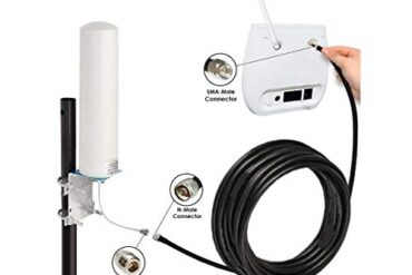 SYNERGY 4G LTE External Barrel Antenna with LMR200 Coaxial Cable SMA-Male to N-Male Connector || 10 Meter || 12 dBi Antenna for Wireless Wi-Fi Router, GSM Landline, Modem
