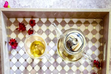 Gingham Cappuccino Tray Medium