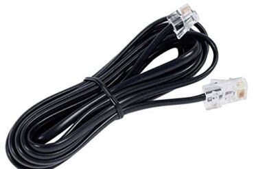 6P2C RJ11 Telephone Extension Fax Modem Cable Line 2 meter Length Black pack of 1 pics