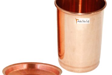 Prisha India Craft Pure Copper Glass Tumbler, Capacity 320 ML