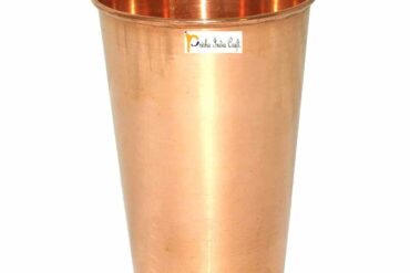 Prisha India Craft Copper Water Glass Tumbler, 450 ML
