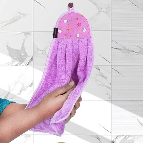 Microfiber Wash Basin Hanging Hand Kitchen Towel Napkin with Ties