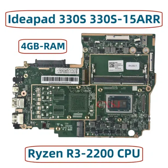 FRU:5B20R27410 For Lenovo Ideapad 330S 330S-15ARR Laptop Motherboard With AMD Ryzen R3-2200 CPU 4GB-RAM Mainboard 100% Test